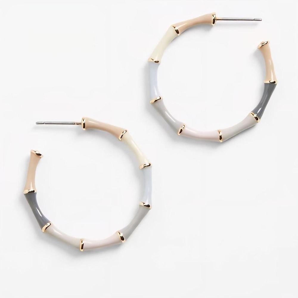 Indie Dreamy Pastel Hand-Painted Bamboo Hoops